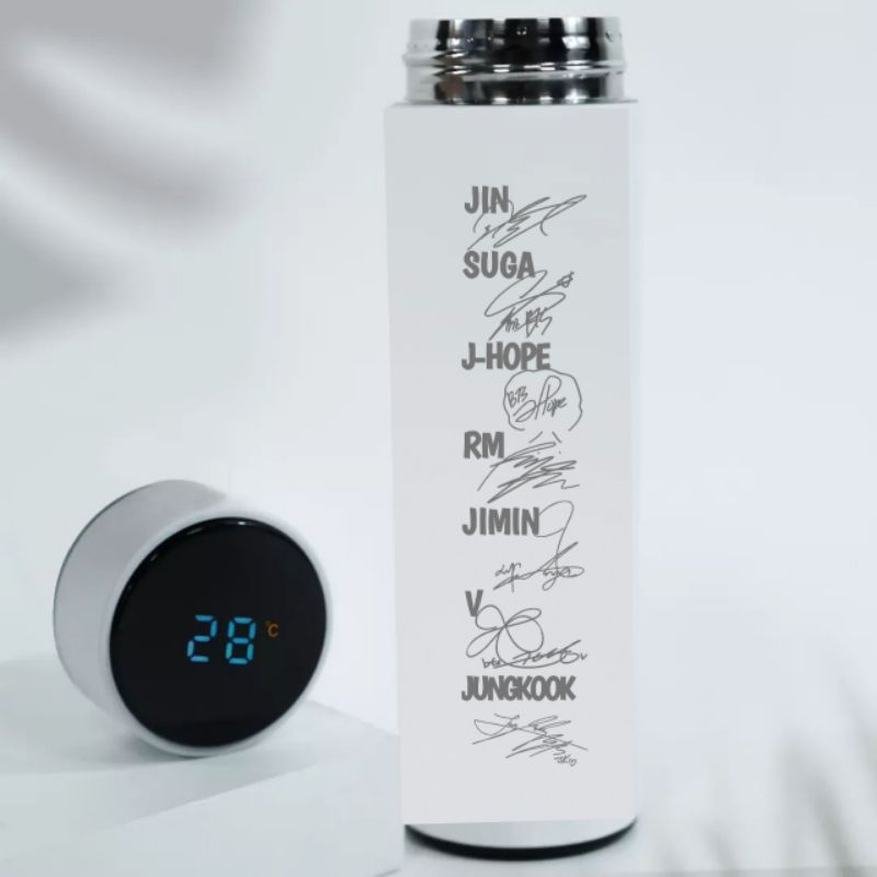 Smart Tumbler BTS Led 500ml Grafir design Panggung ttd Bangtan