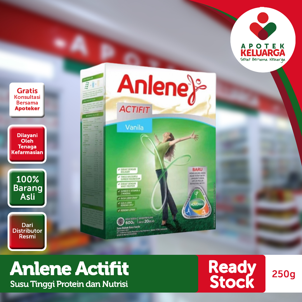 

[SIAP KIRIM!] susu anlene actifit rasa vanilla 250 gr#susu tinggi protein & nutrisi