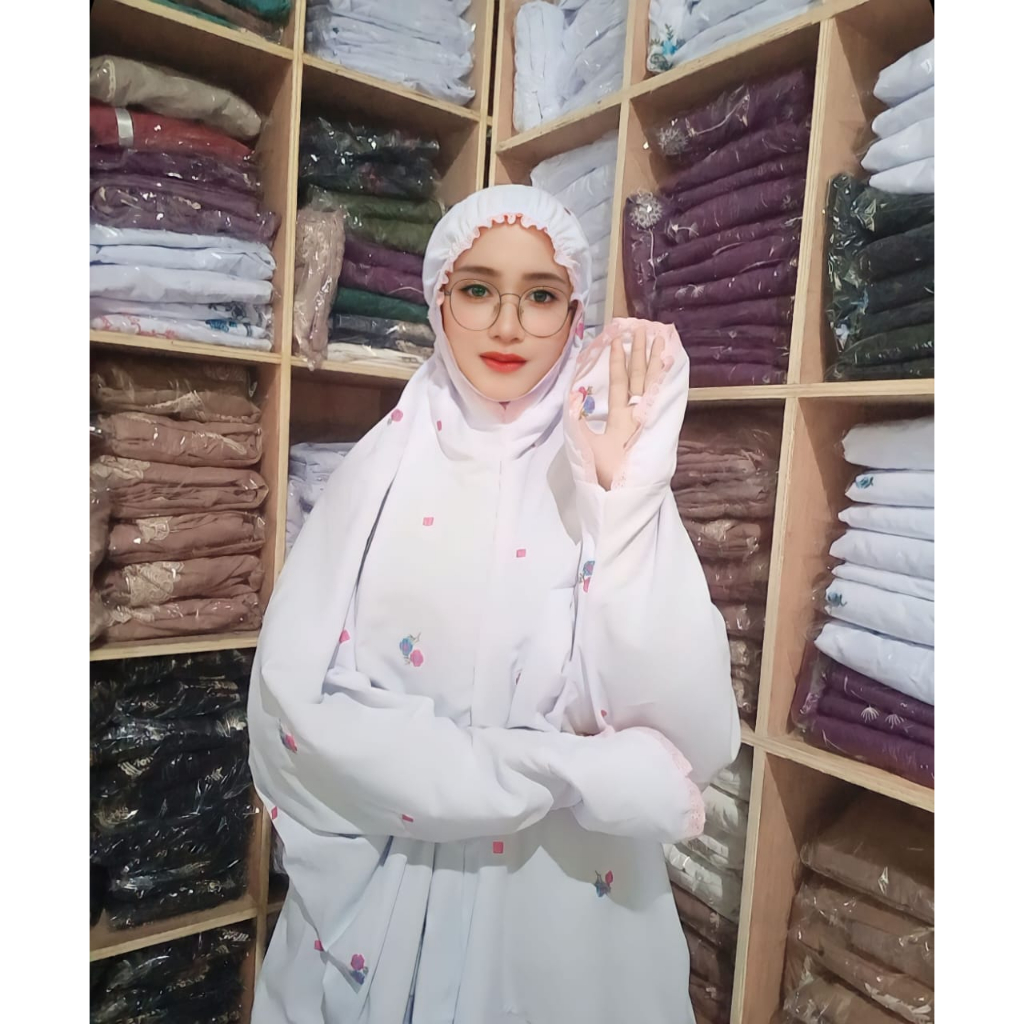 Mukena terusan katun mikro premium motif danira
