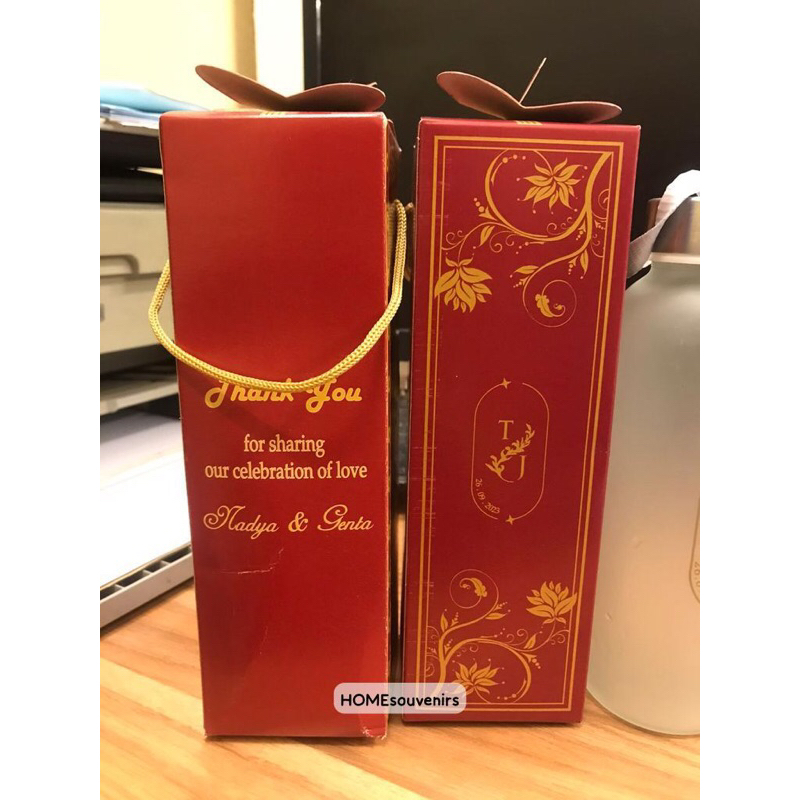 Botol Bening sablon + box custom