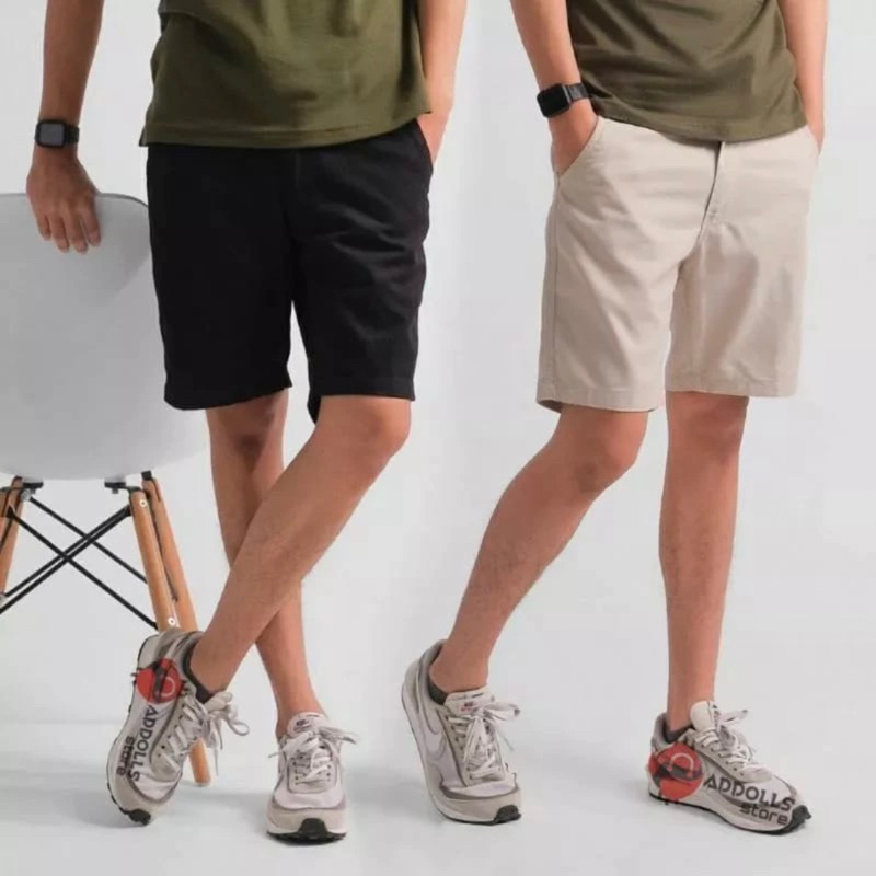 celana chino pendek pria dewasa premium quality slimfit cowok kekinian