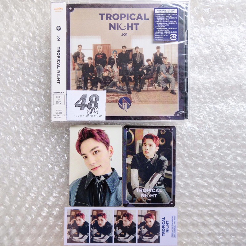 JO1 7th Single - TROPICAL NIGHT Type A (CD + DVD) + TC, Selca, & 4 Cut Photo Kawanishi Takumi
