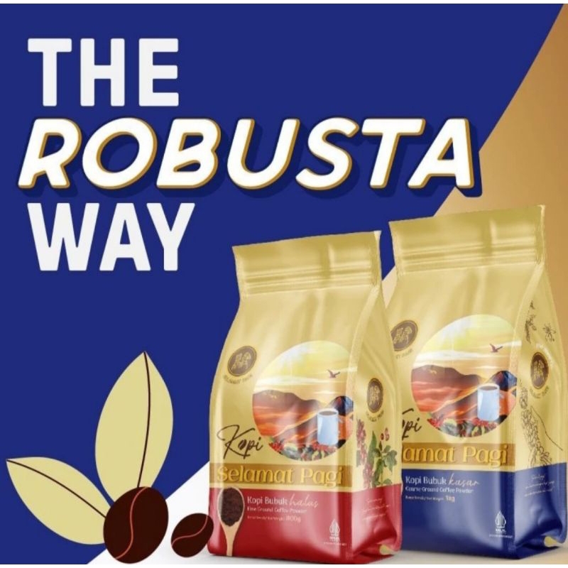 

Kopi Selamat Pagi Bubuk Kopi Hitam Kopi Biji Robusta Black coffee powder Kasar / Halus