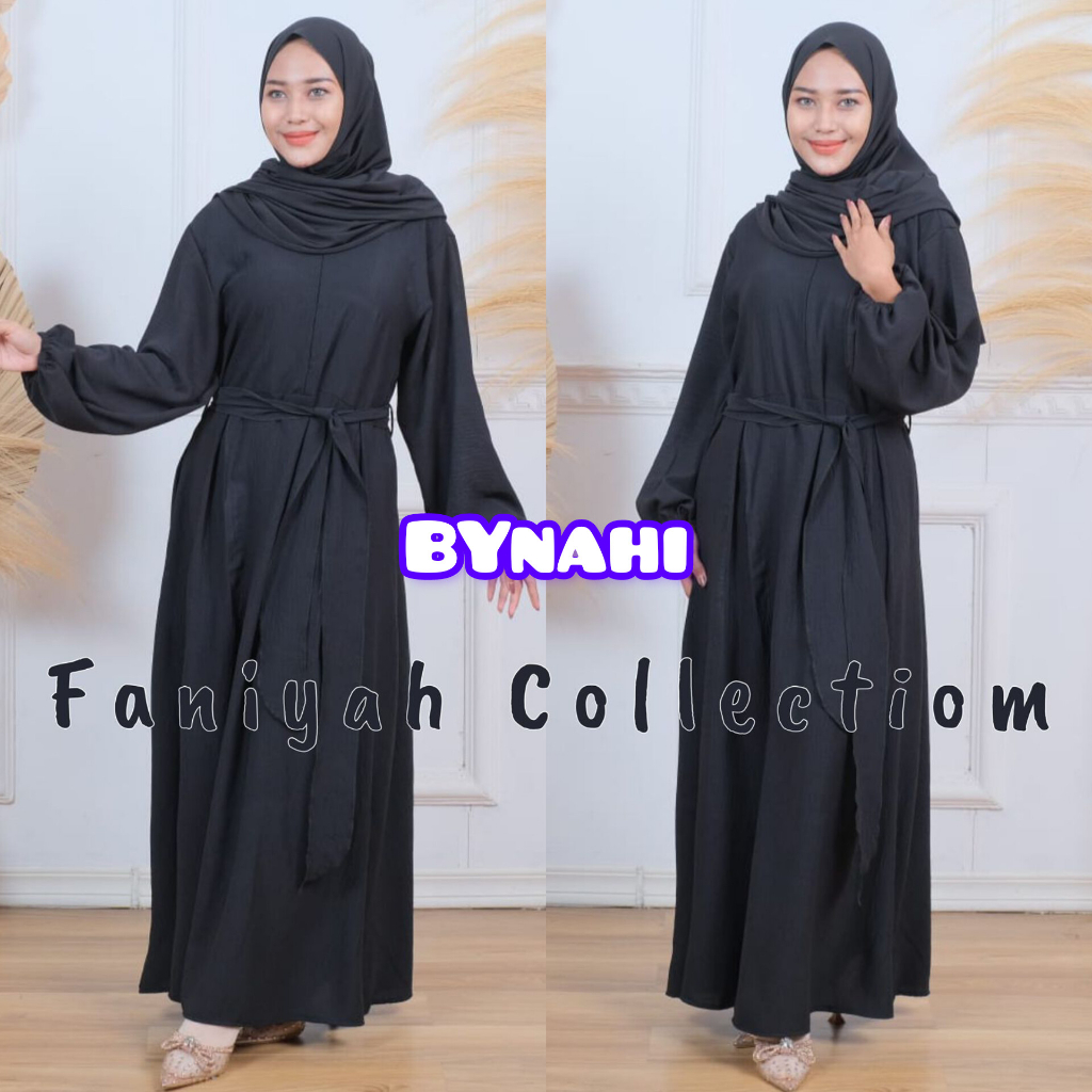 MAYRA Dress - gamis crincle Premium jumbo gamis elegan terbaru bahan CRINKLE AIRFLOW DRESS LEBARAN M