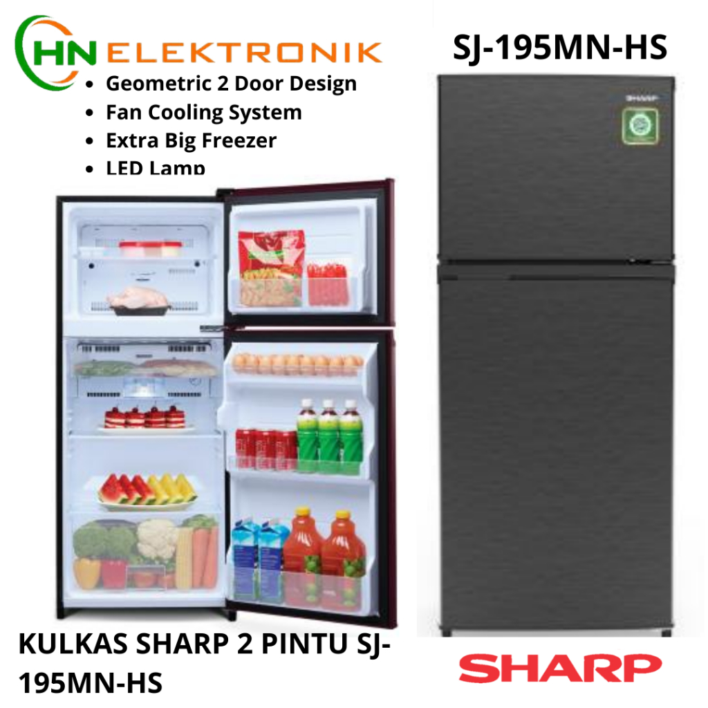 KULKAS SHARP 2 PINTU SJ-195MN-HS