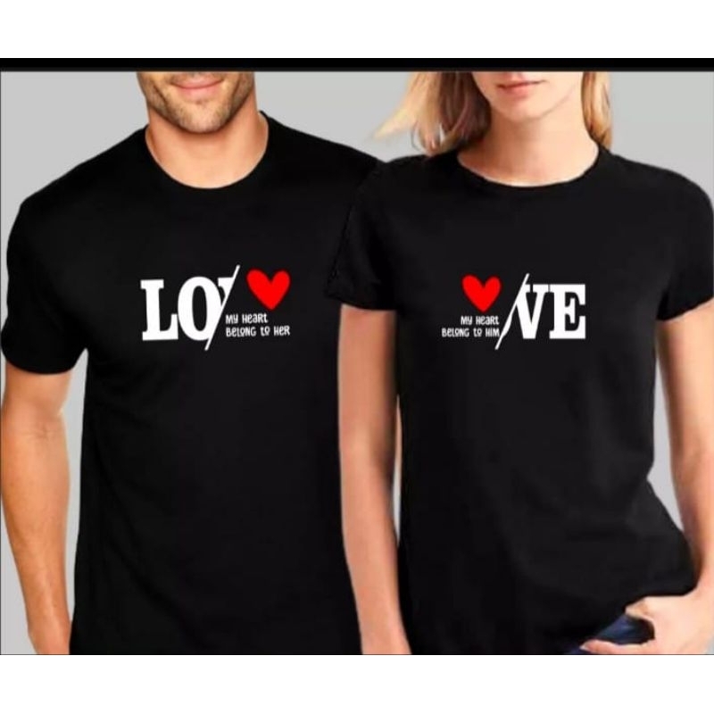 baju kaos couple pasangan-baju capelan pria wanita dewasa lo dan ve-atasan kaos sepasang