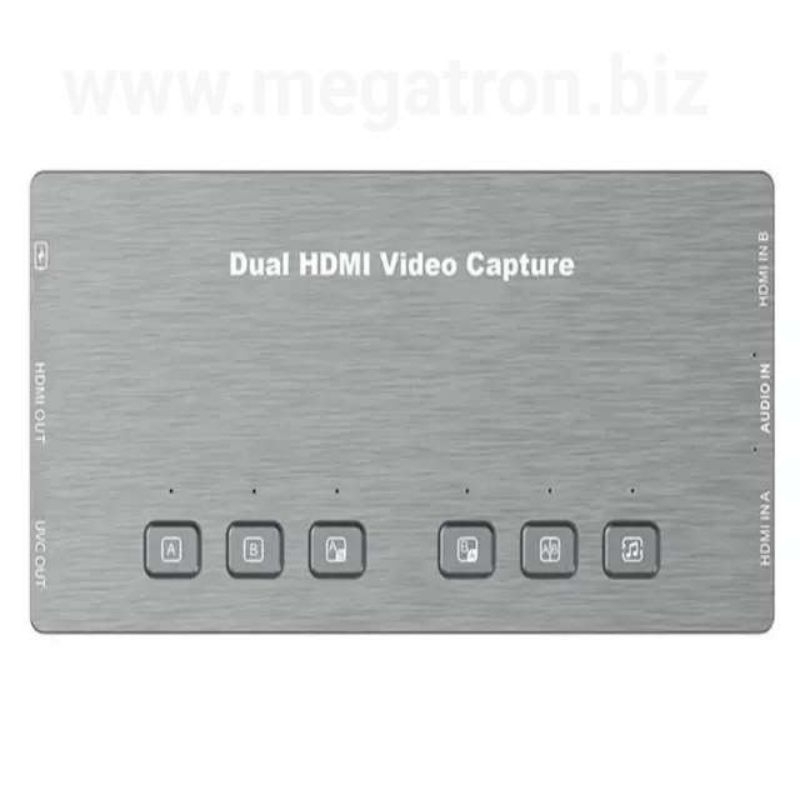 2 Channel HDMI Video Capture - 2x1 Live Streaming video switcher - Support PIP & Split Screen
