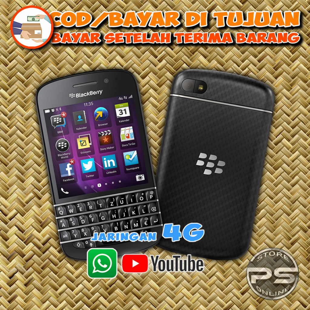 Blackberry Q10 - Single Sim - Jaringan 4G - Bisa WA dan YT - Aplikasi Lengkap