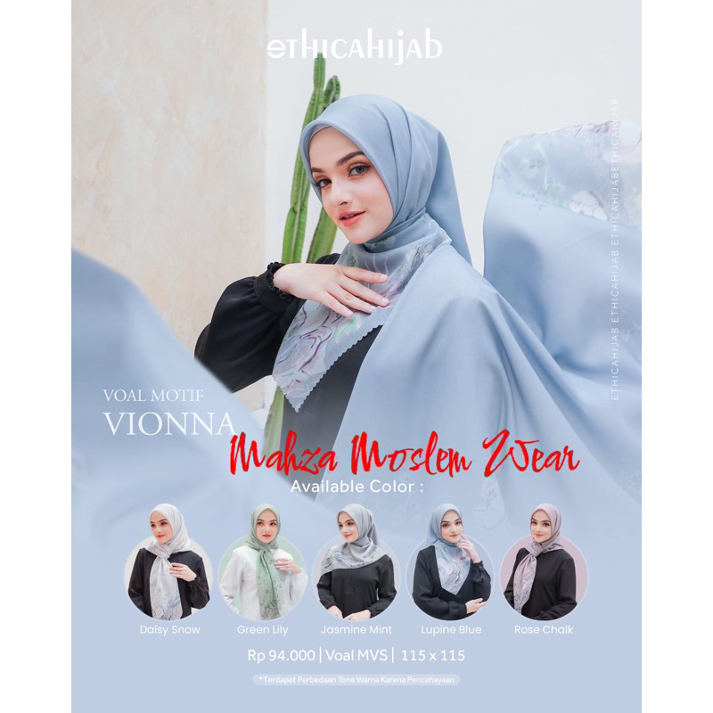 VOAL MOTIF VIONNA || HIJAB SEGI EMPAT ORIGINAL ETHICA