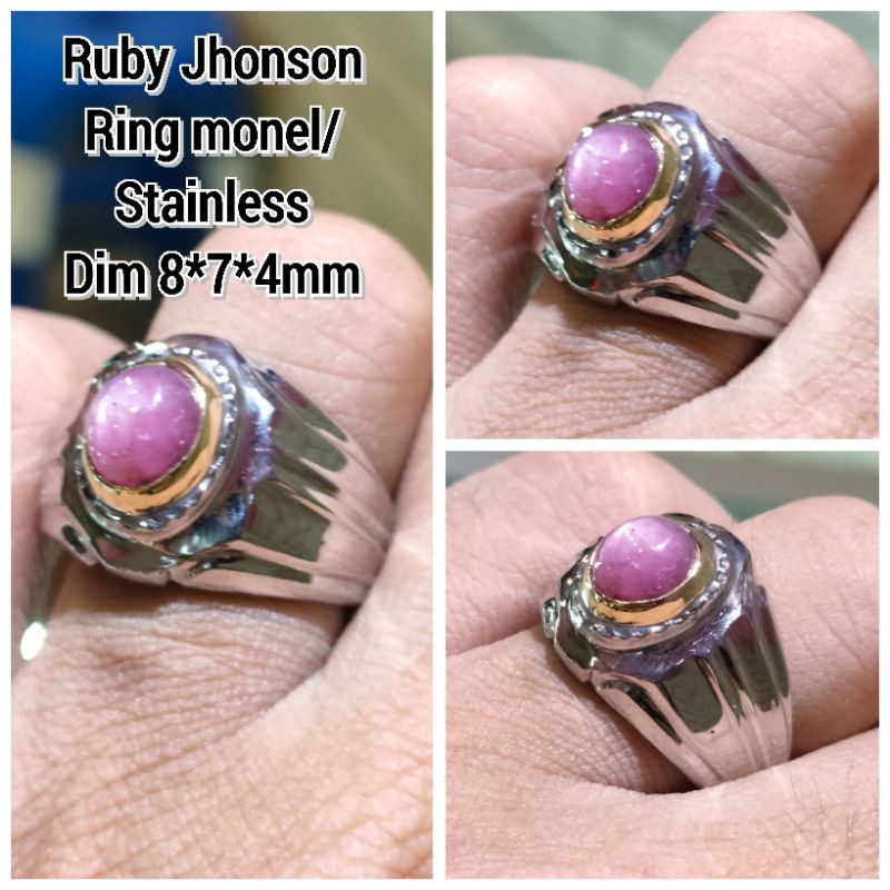CINCIN BATU RUBY JHONSON KECIL STAR ASLI NATURAL RING MONEL