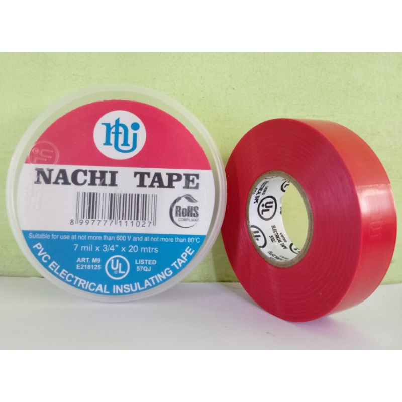 

NACHI TAPE isolasi Listrik (Isolasi Kabel) PVC Electrical Insulating tape 20 M