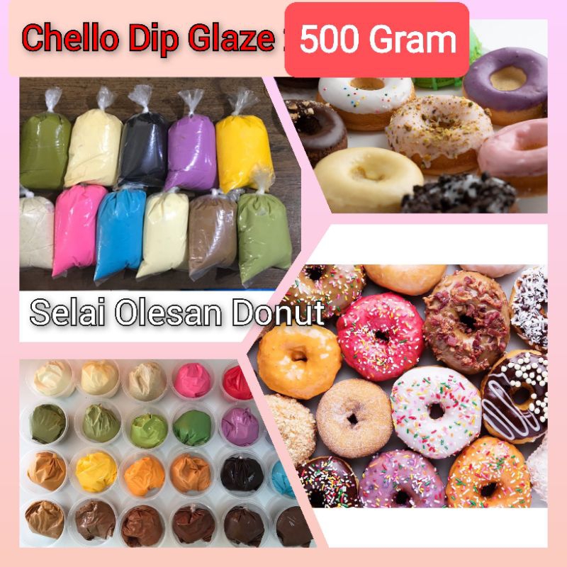 

Selai Chello Dip Glaze 500 gram Topping olesan donut cake kue es kul kul coklat lumer aneka rasa