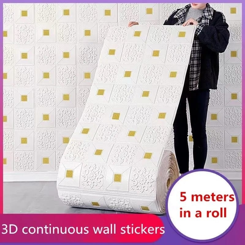 Wallpaper dinding 3D foam Roll motif Batik