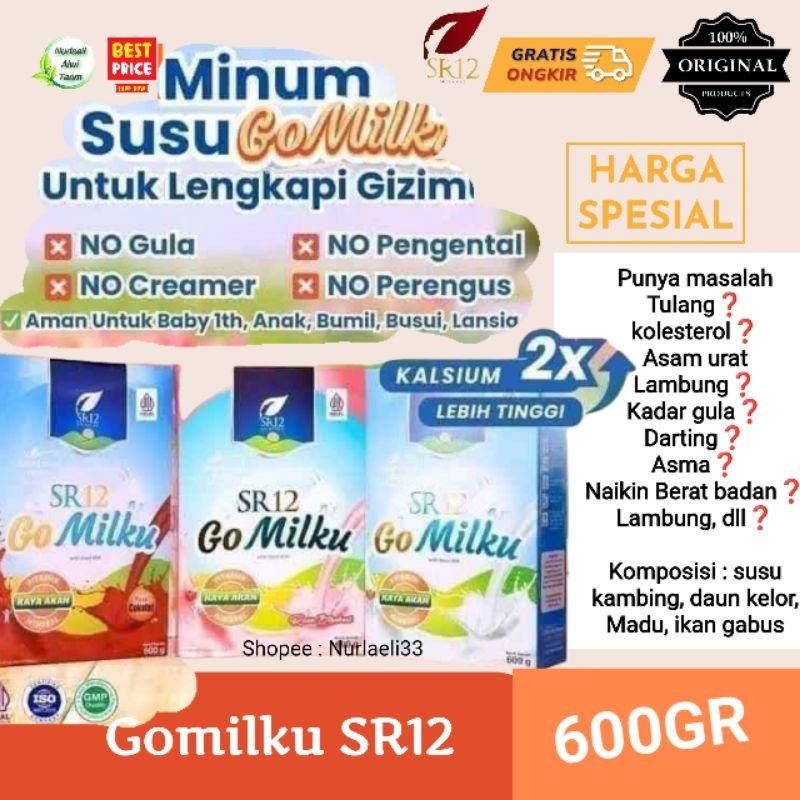 

(FREE GIFT) GOMILKU SR12 600GR SUSU KAMBING ETTAWA SUSU KESEHATAN