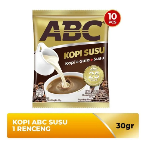 

ABC Kopi Susu Instan 30 g [10 Sachet/ 1 Renceng]