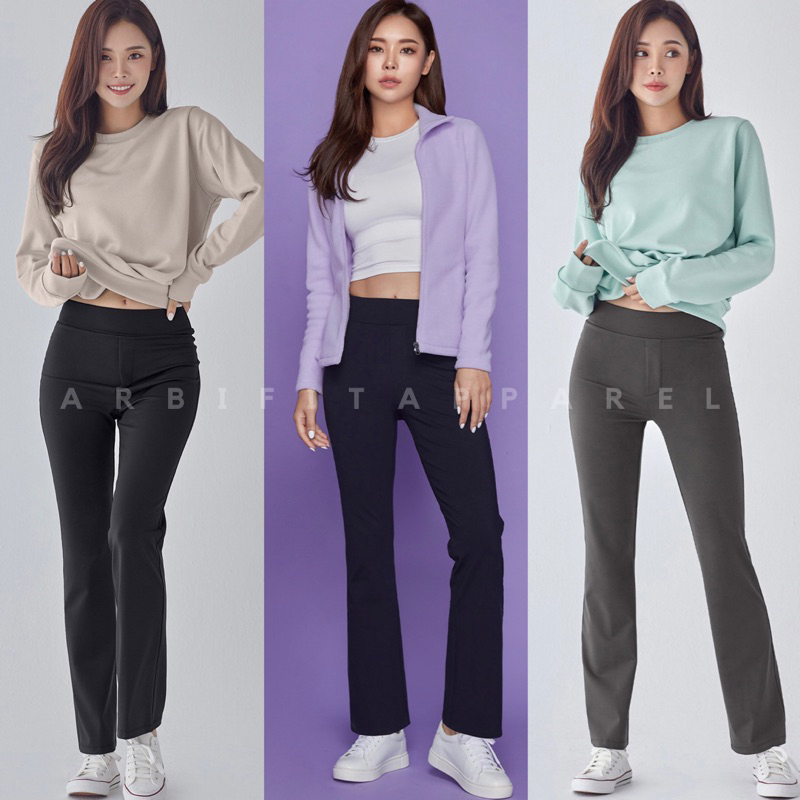 STL LIGHT UP SEMI BOOTCUT PANTS | Celana Legging Olahraga Wanita Gym Fitness Yoga Senam Zumba Aerobi