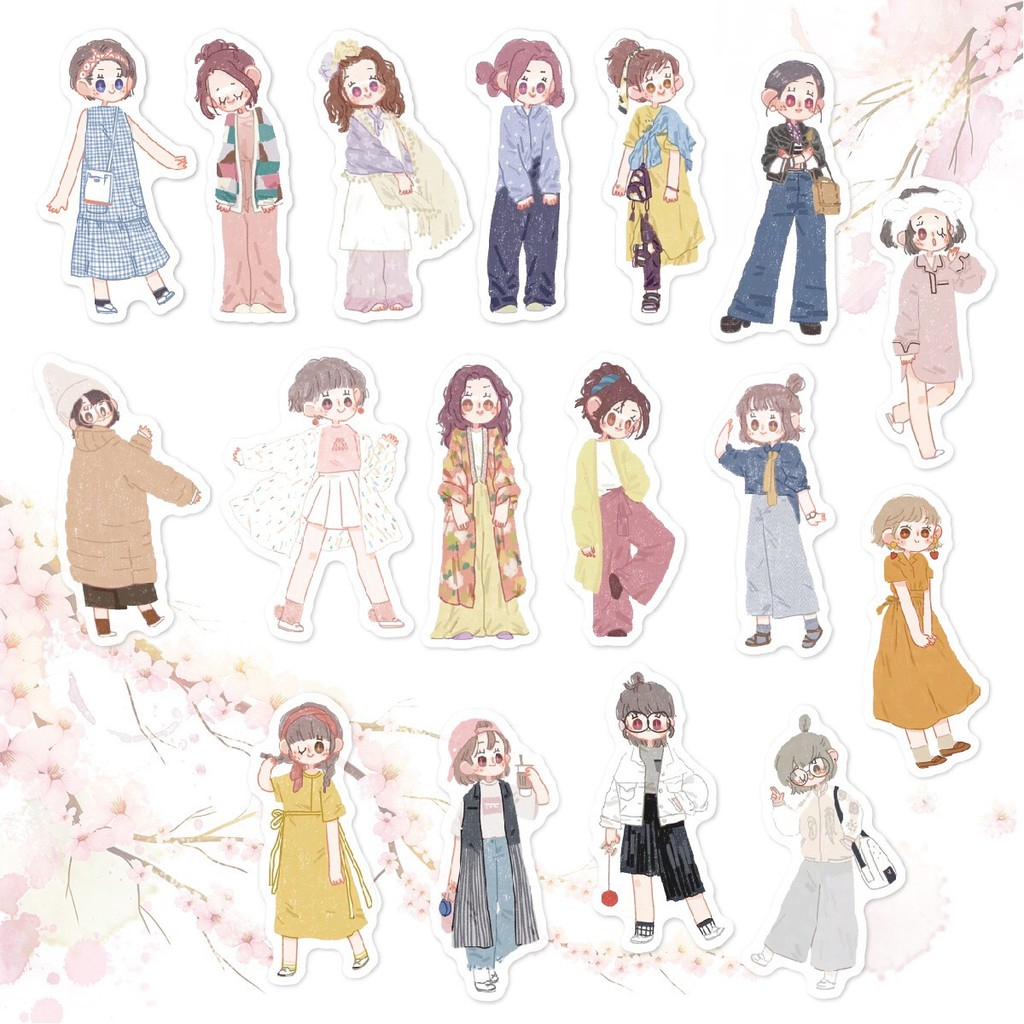 WASHI STIKER CHIBBY KOREAN GIRL