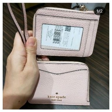 Leila Card Case L Zip Rose Smoke