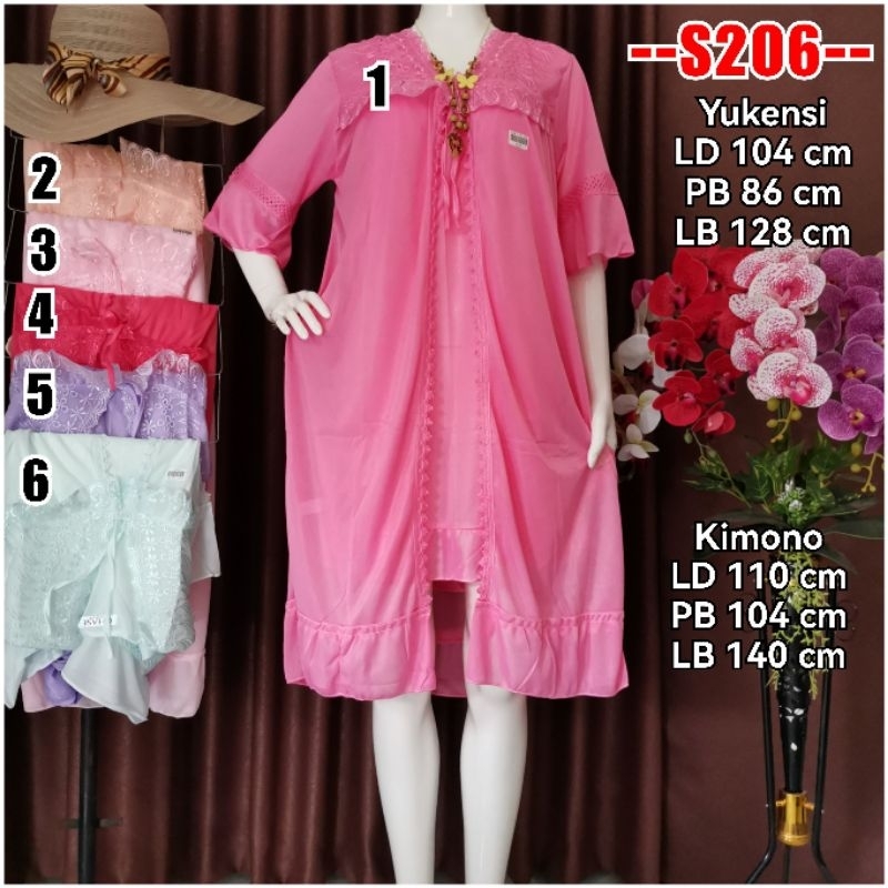 S206 - Kimono Satin Baju Tidur Wanita Baju Tidur Kimono Satin Termurah Terlaris