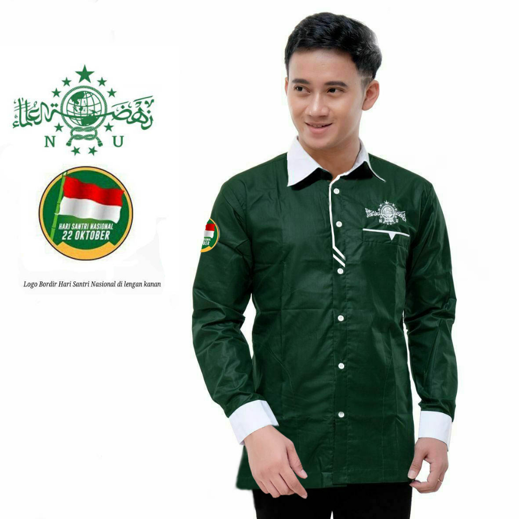 KEMKO NU/KEMEJA KOKO NU ANAK REMAJA/Baju KOKO NU nahdatul ulama terlaris Kemeja koko HSN Gus Azmi se