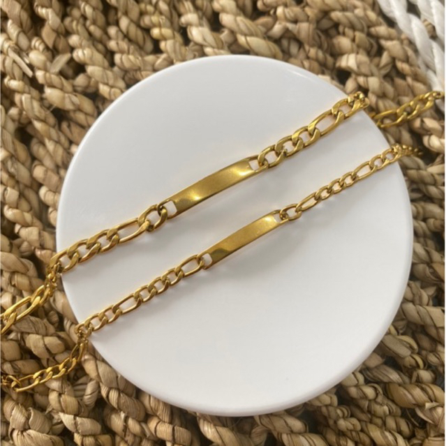 Gelang Plat Rantai Polos TITANIUM