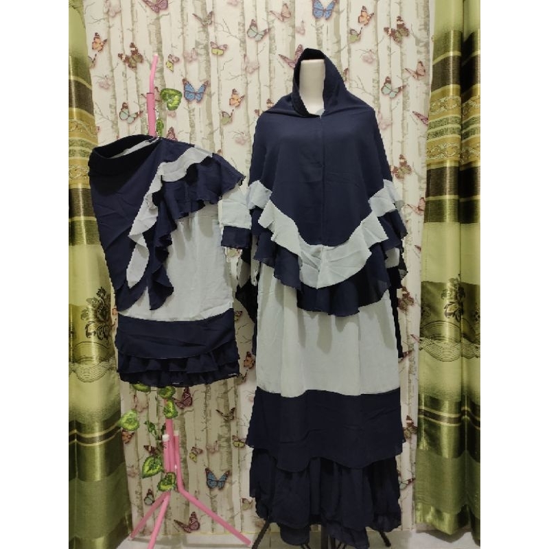 Couple dress gamis muslim berhijab ibu dan anak