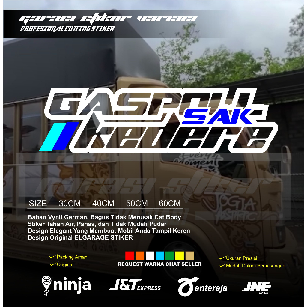 Stiker sticker kaca gas poll sak kedere sticker variasi kaca mobil truk pickup stiker gas poll sak k