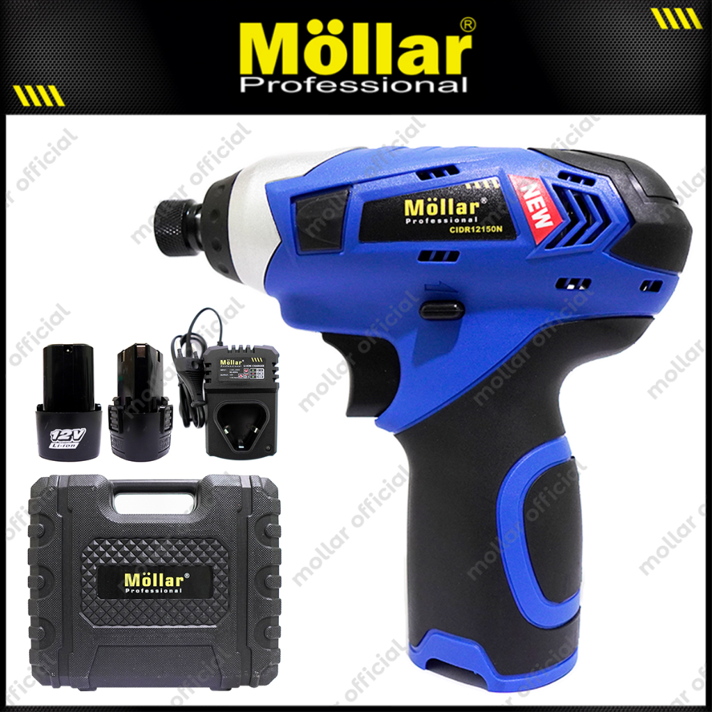 MOLLAR CIDR12150N Mesin Bor Obeng Charger 12V Cordless Impact Driver