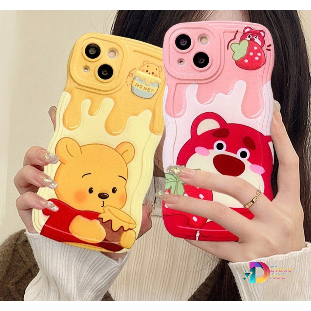 SS800 SOFTCASE WAVY WAVE SILIKON SOFT CASE CASING MODEL GELOMBANG CLEAR POOH & LOTSO FOR OPPO A18 F7