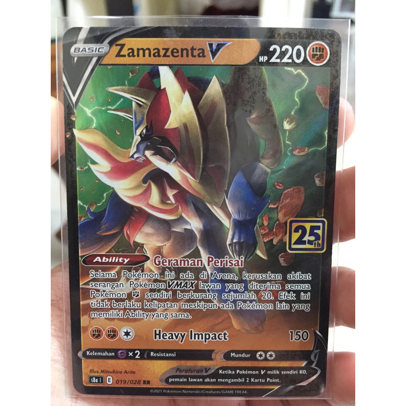 KARTU POKEMON ZAMAZENTA V RR 25th INDONESIA HOLO