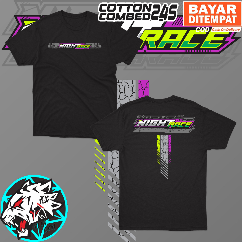Kaos Night Race Racing Drag Big Size Jumbo Baju Drag Motor Balap