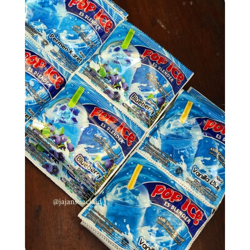 

POP ICE rasa permen karet, blueberry, vanila blue