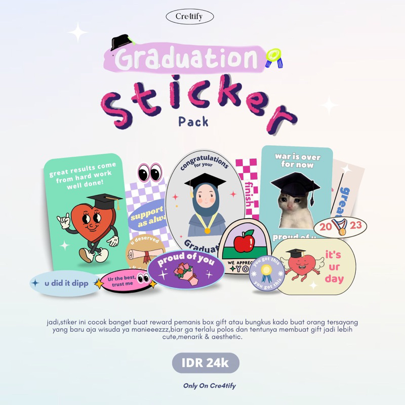 

Graduation sticker reward kado wisuda custom aestetik murah unik