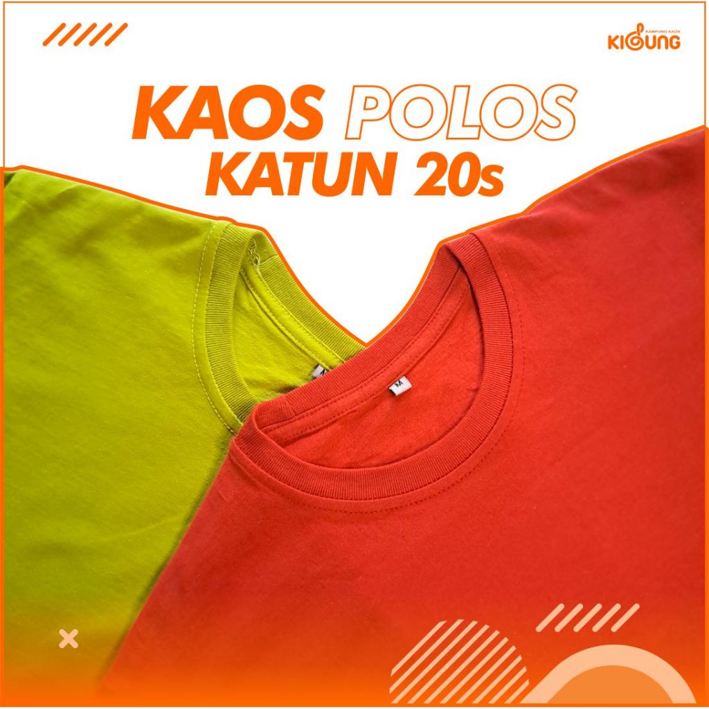 Kaos polos Katun 20s Pria Wanita Katun 100% Merah Bata Hijau Funky Kidungkaos