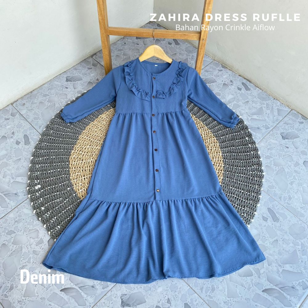 ZAHIRA DRESS RUFFLE//GAMIS CRINKLE//GAMIS ANAK PEREMPUAN POLOS TANGAN PANJANG