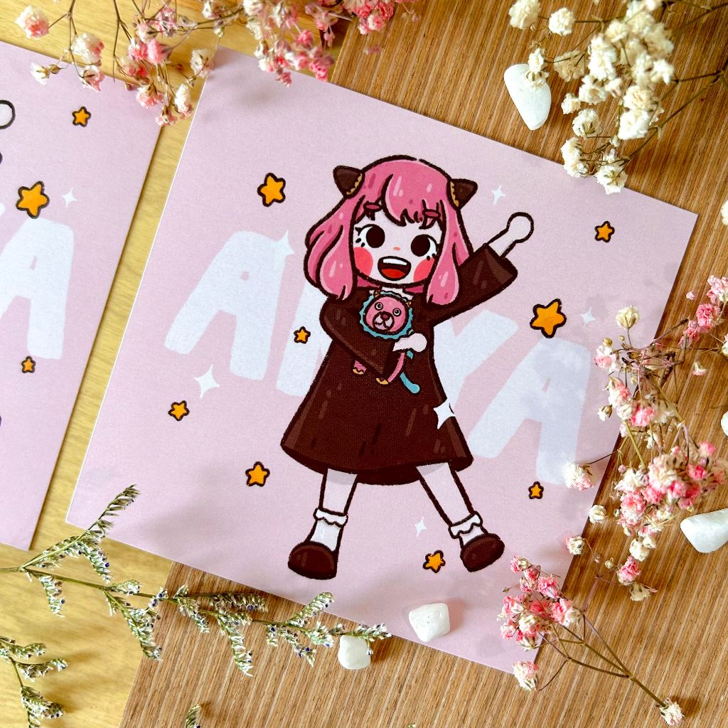 

Anya - Art Prints | SPY x Family Anime Print / Postcard - Happykrel