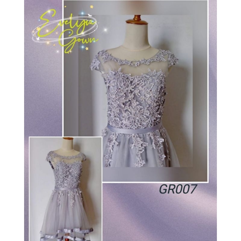 gaun/dress pesta grey preloved