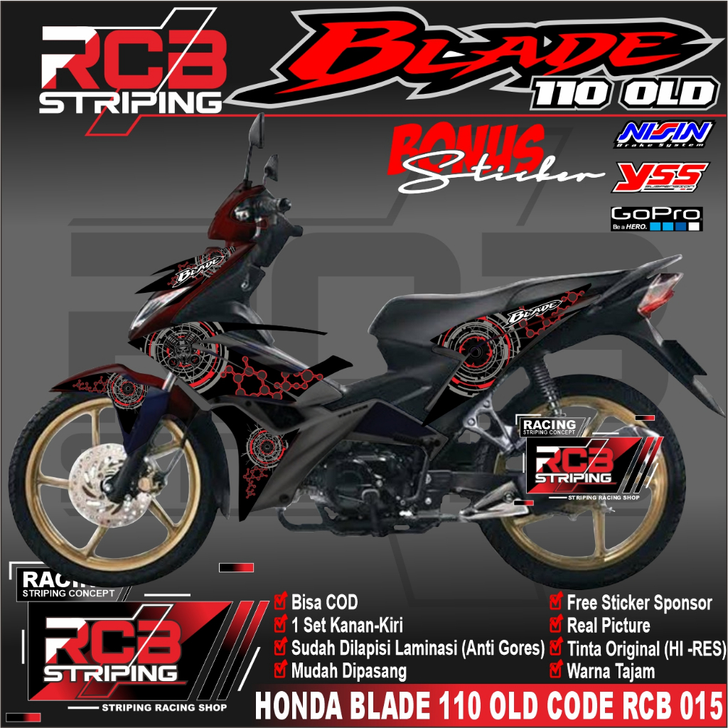 Striping Blade 110 Old - Stiker Sticker Striping Lis Honda Blade 110 Old -Blade 110 Old -RCB 015
