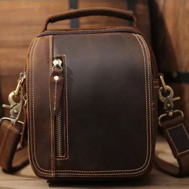 Tas Selempang Pria Crazy Horse - Sling Bag Nurra Leather