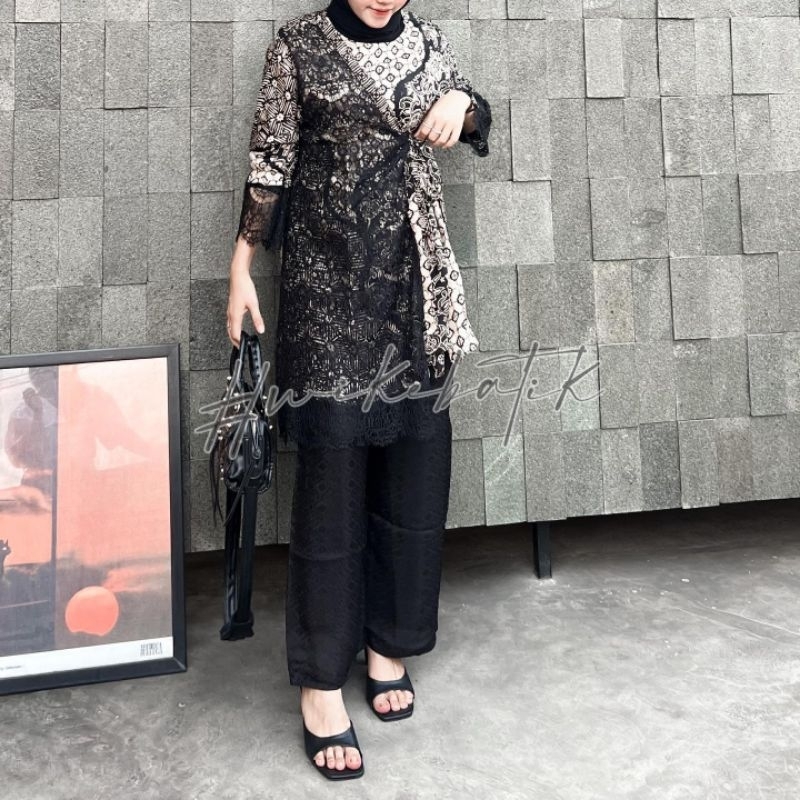 RB WIKE BATIK SET ALLYSA BLOUSE BLUS KULOT VISCOSE BATIK TRUSMI