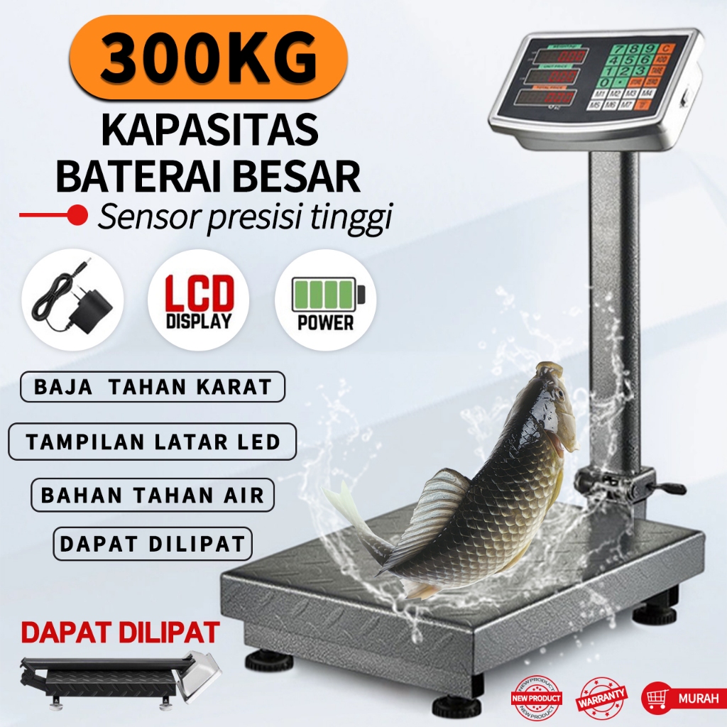 Timbangan Elektrik150kg 200kg  300kg/Timbangan Kargo/Timbangan Produk / Timbangan Lipat Anti-Shake D