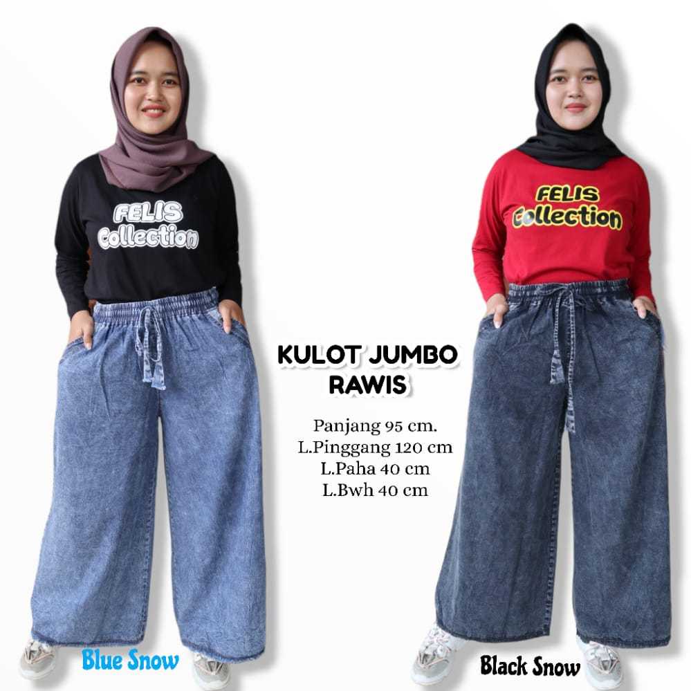 Kulot Jeans Snow Rawis Standar Jumbo Muat Maksimal BB 80kg