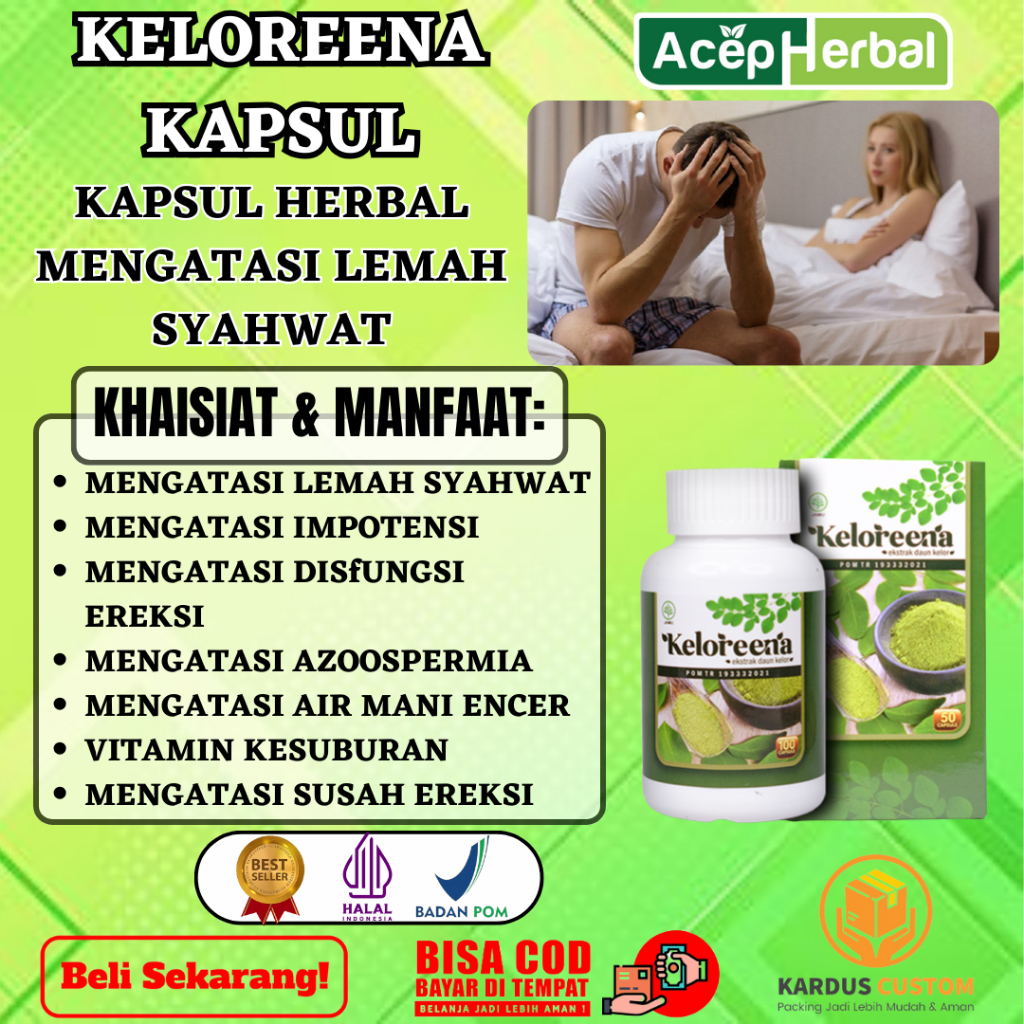 Kapsul Herbal Atasi Lemah Syahwat, Impotensi, Disfungsi Ereksi, Azoospermia, Mengatasi Air Mani Ence