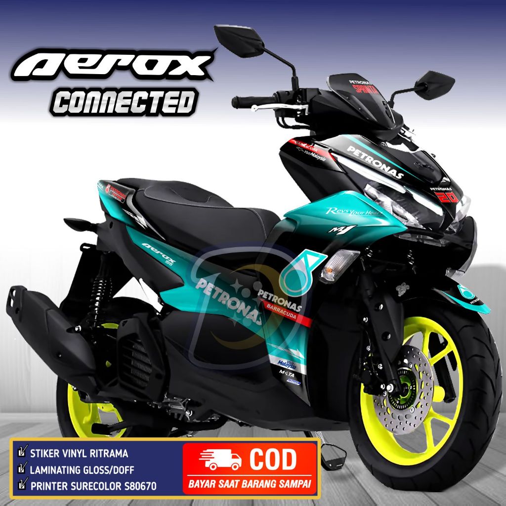 Decal Aerox 155 Connected 2021 Striping Aerox 2021 Stiker Yamaha Aerox Connected Petronas