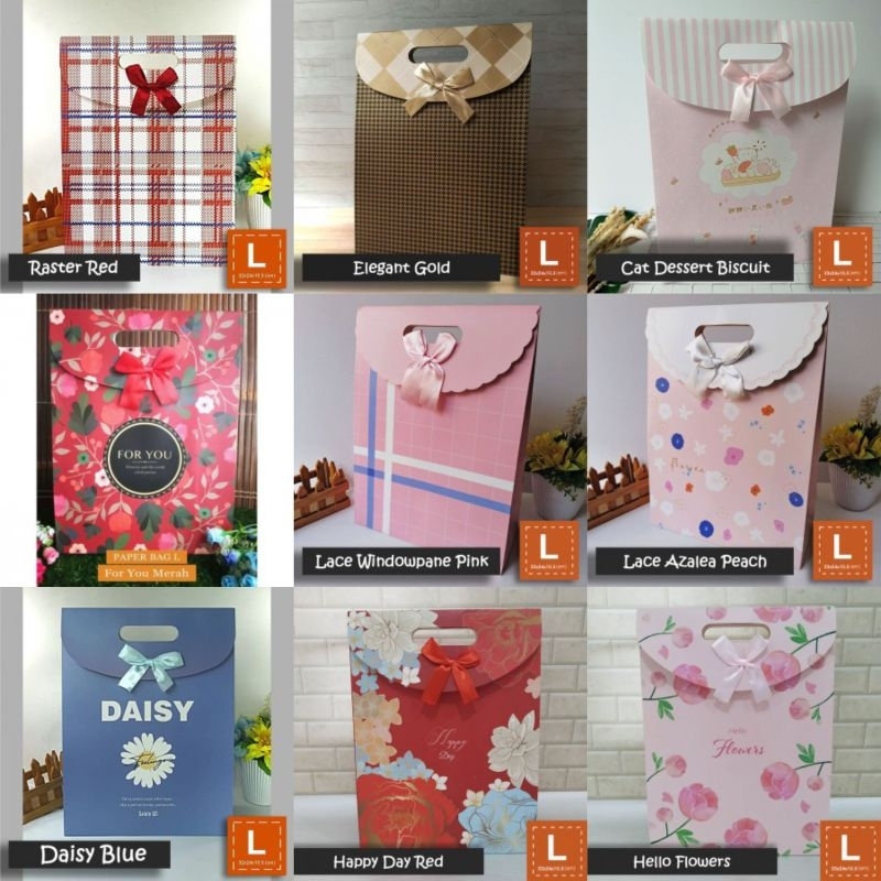 

Paper Bag Pita L / Tas Kertas Kado / Tas Kado Ulang Tahun - mix