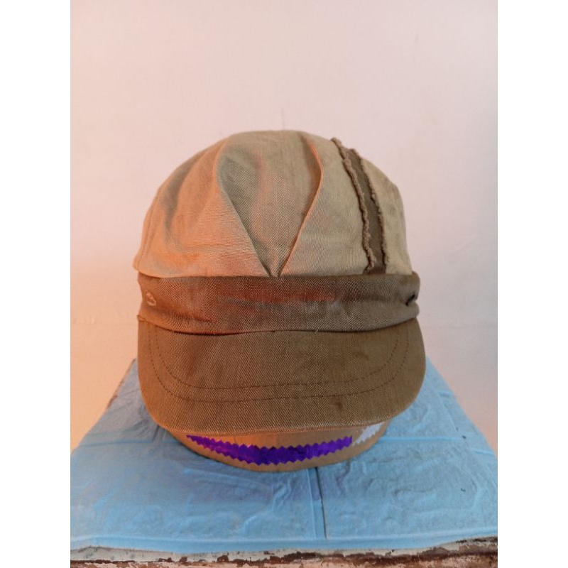 Topi Newboys Vintage Merek Pierre Balmain Paris Warna Coklat Coksu Bahan Katun Setelan Build Up