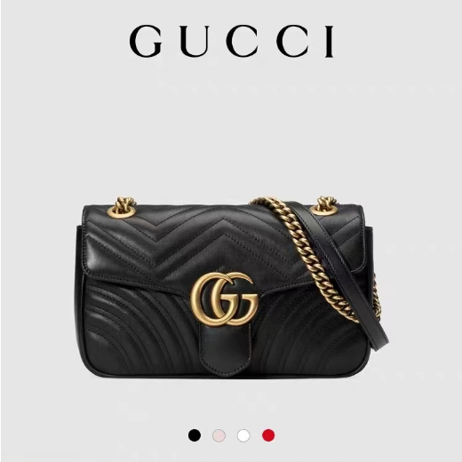 GUCCI Gucci Bag GG seri Marmont ukuran kecil dijahit punggung punggung wanita kantong salib tubuh [t