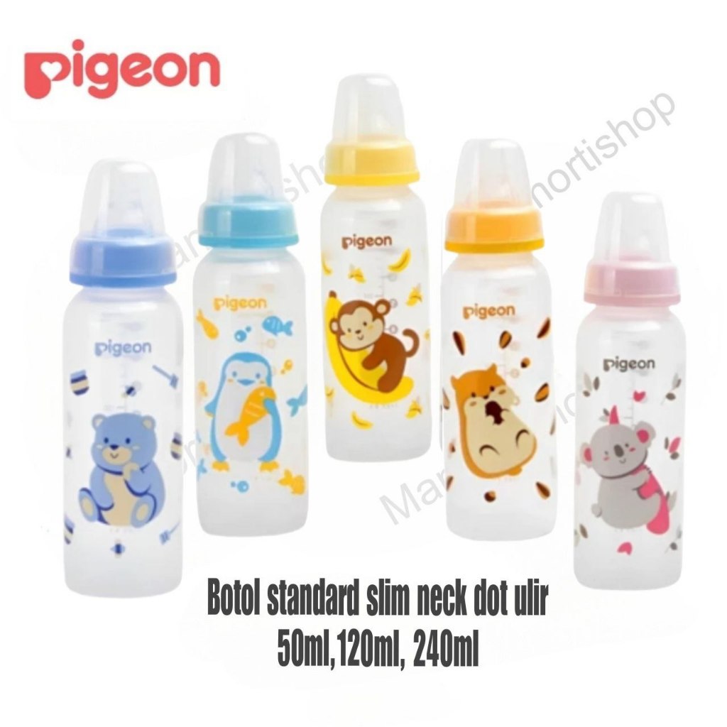 Pigeon Botol Susu standard Slim Neck Peristaltic Ulir/Botol Pigeon Standar Ulir  240ml, Botol susu b