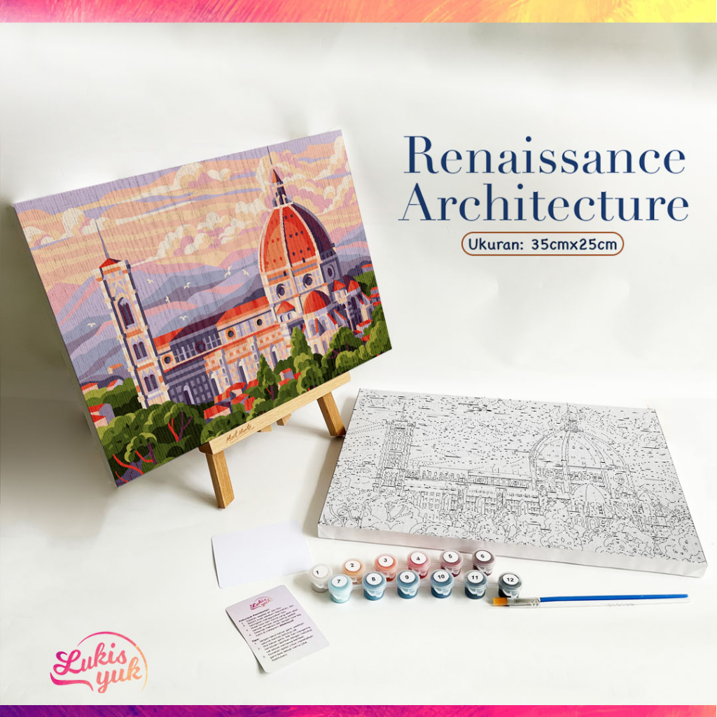 

Renaissance Architecture - Paint by Numbers Kit - 35x25cm - Cat Akrilik - Kanvas Lukis - by LukisYuk