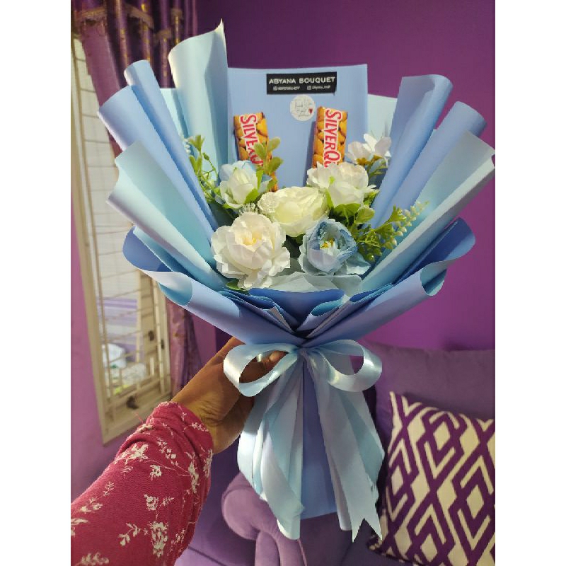 

buket bunga + coklat bouquet coklat silverqueen